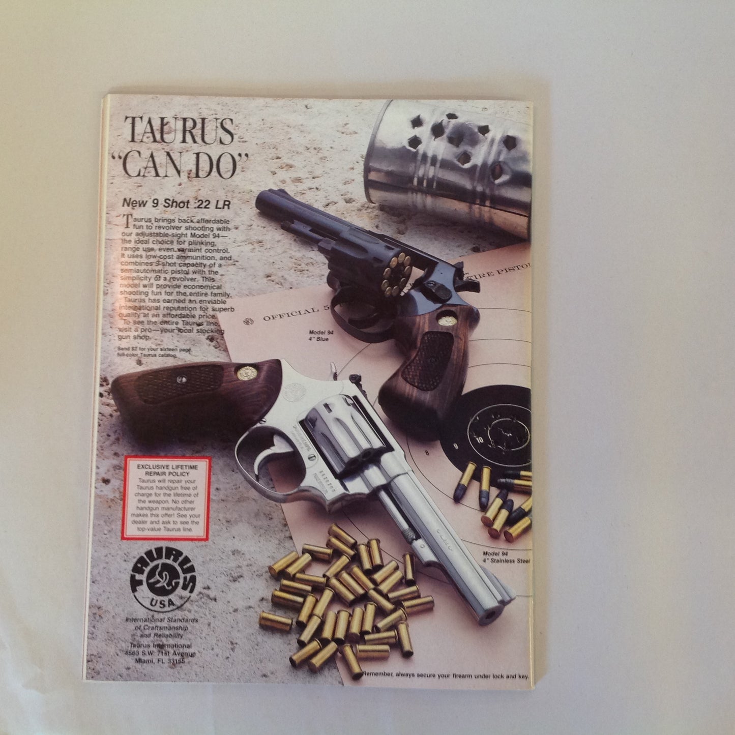 Vintage Jul 1990 Guns & Ammo Magazine .357 Magnum All American Handgun