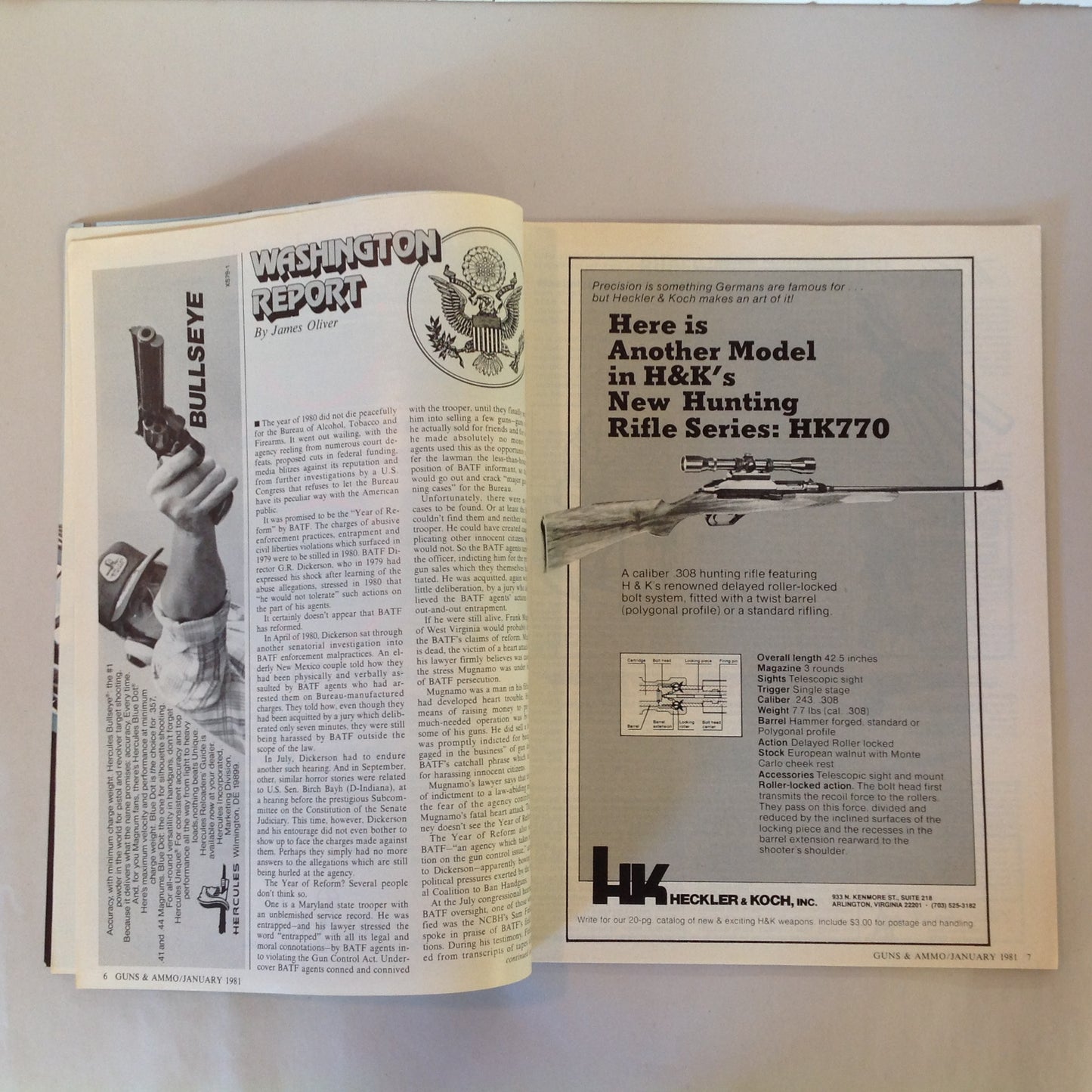 Vintage Jan 1981 Guns & Ammo Magazine Custom S&W M-29 Ultimate Snubby