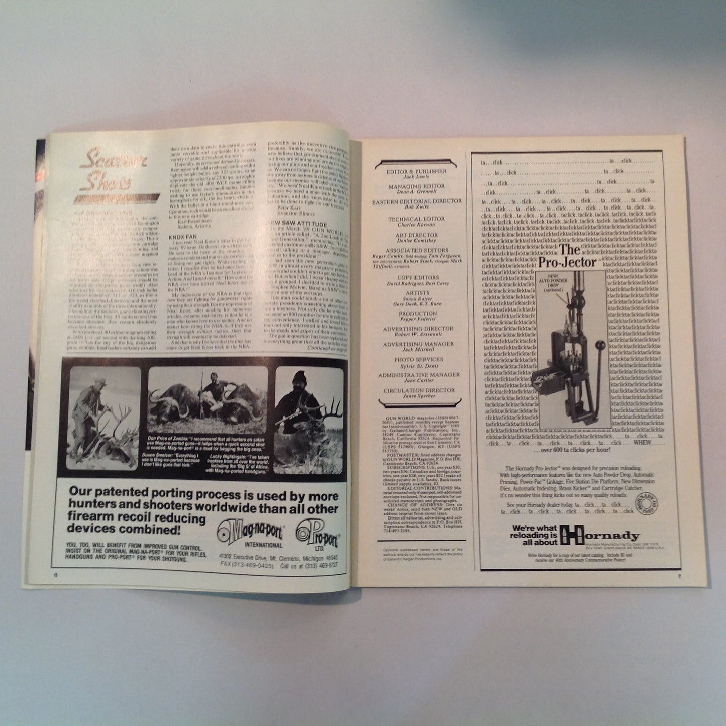 Vintage Jul 1989 Gun World Magazine .50 Action Express Ruger 77/22 .250 Savage XP-100 Practical Pocket Pistols