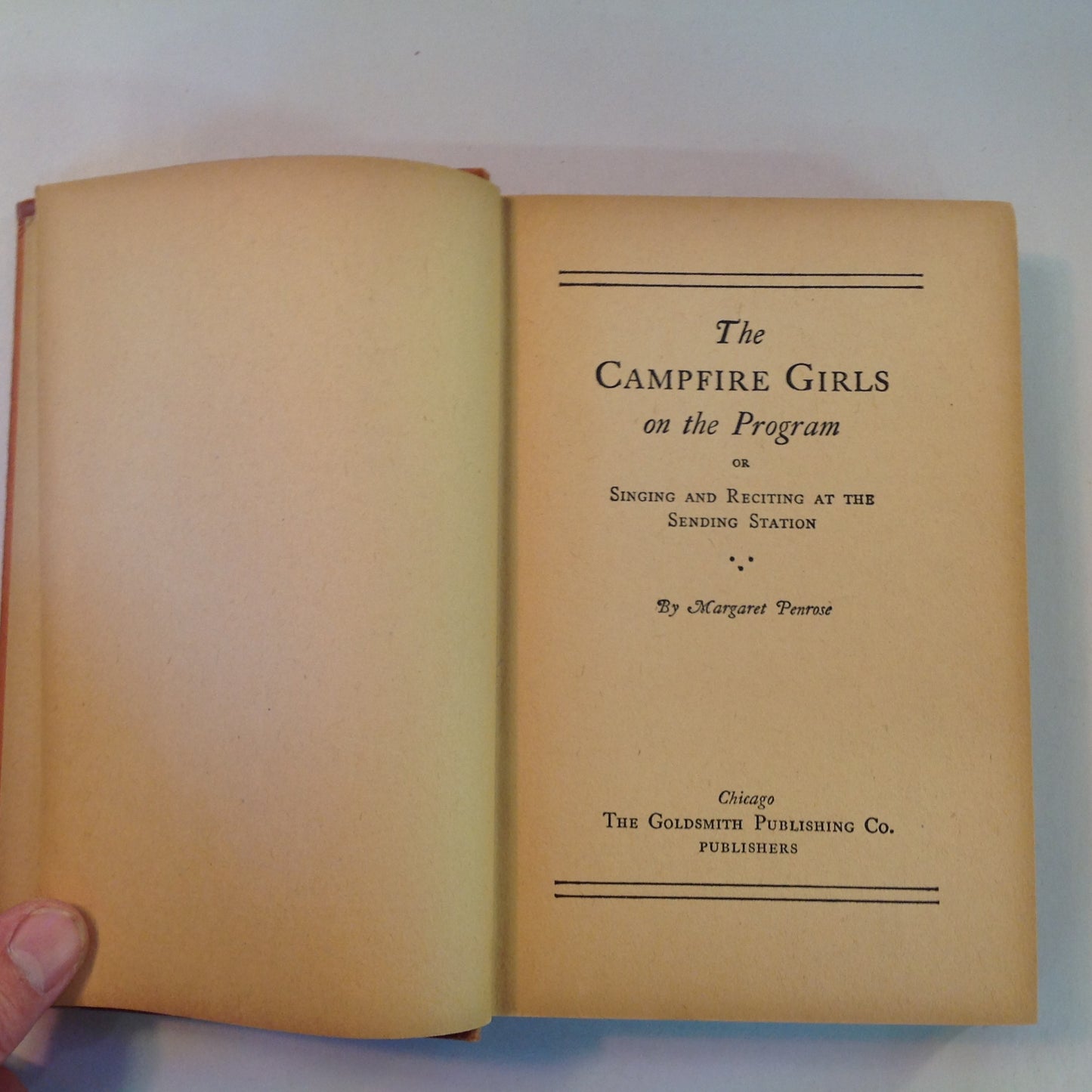 Antique 1910's Hardcover The Campfire Girls on the Program Margaret Penrose Goldsmith