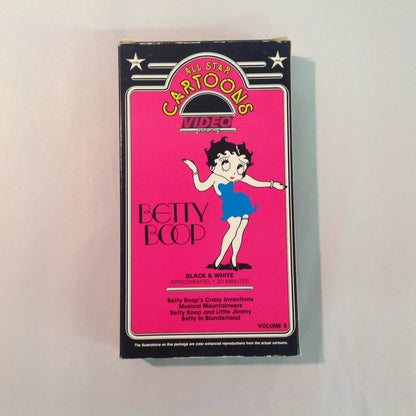 Vintage 1990's Metavideo VHS Cassette All-Star Cartoons Video Featuring Betty Boop Volume 5