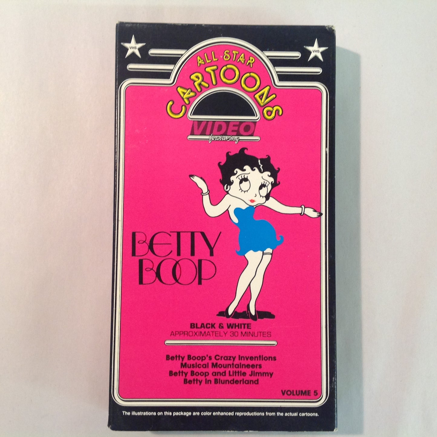 Vintage 1990's Metavideo VHS Cassette All-Star Cartoons Video Featuring Betty Boop Volume 5