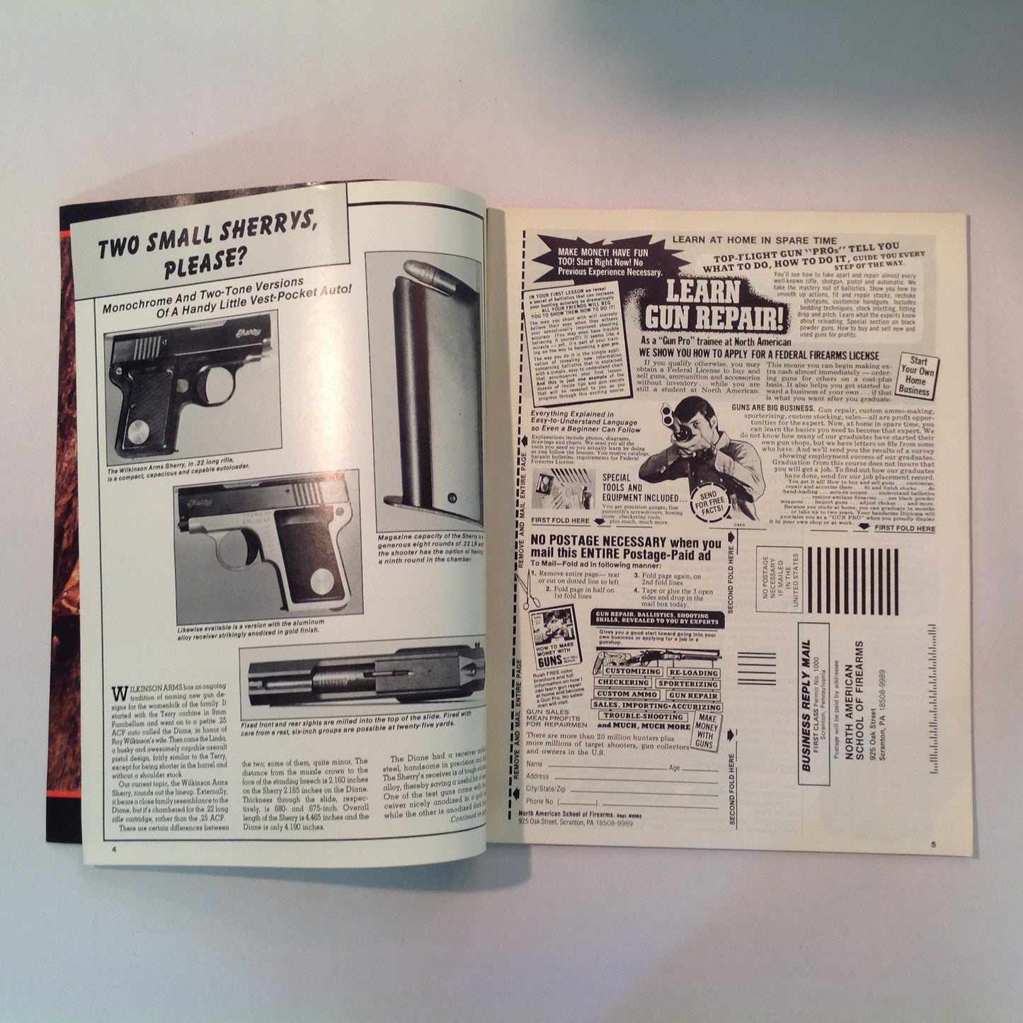 Vintage Aug 1985 Gun World Magazine BSA's CF2 .270 Rossi's .38 Revolvers Uzi 9mm Pistol Mexico Dove Shooters