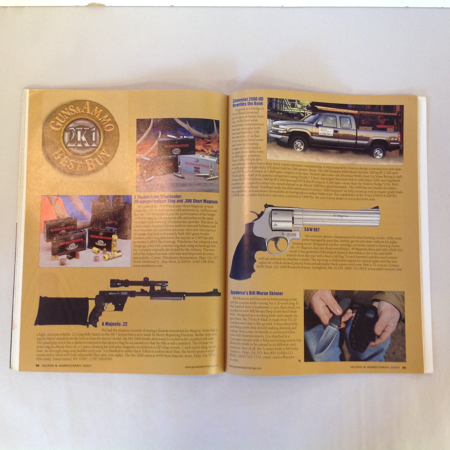 Vintage May 2001 Guns & Ammo Magazine Range Report Special Shot Show Tour
