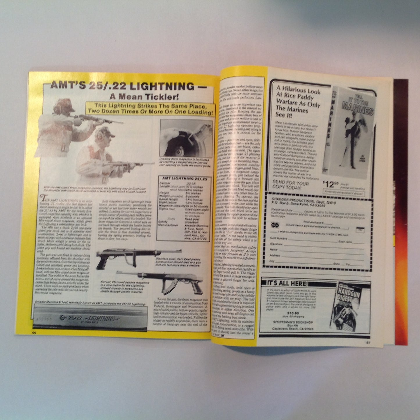 Vintage Aug 1985 Gun World Magazine BSA's CF2 .270 Rossi's .38 Revolvers Uzi 9mm Pistol Mexico Dove Shooters