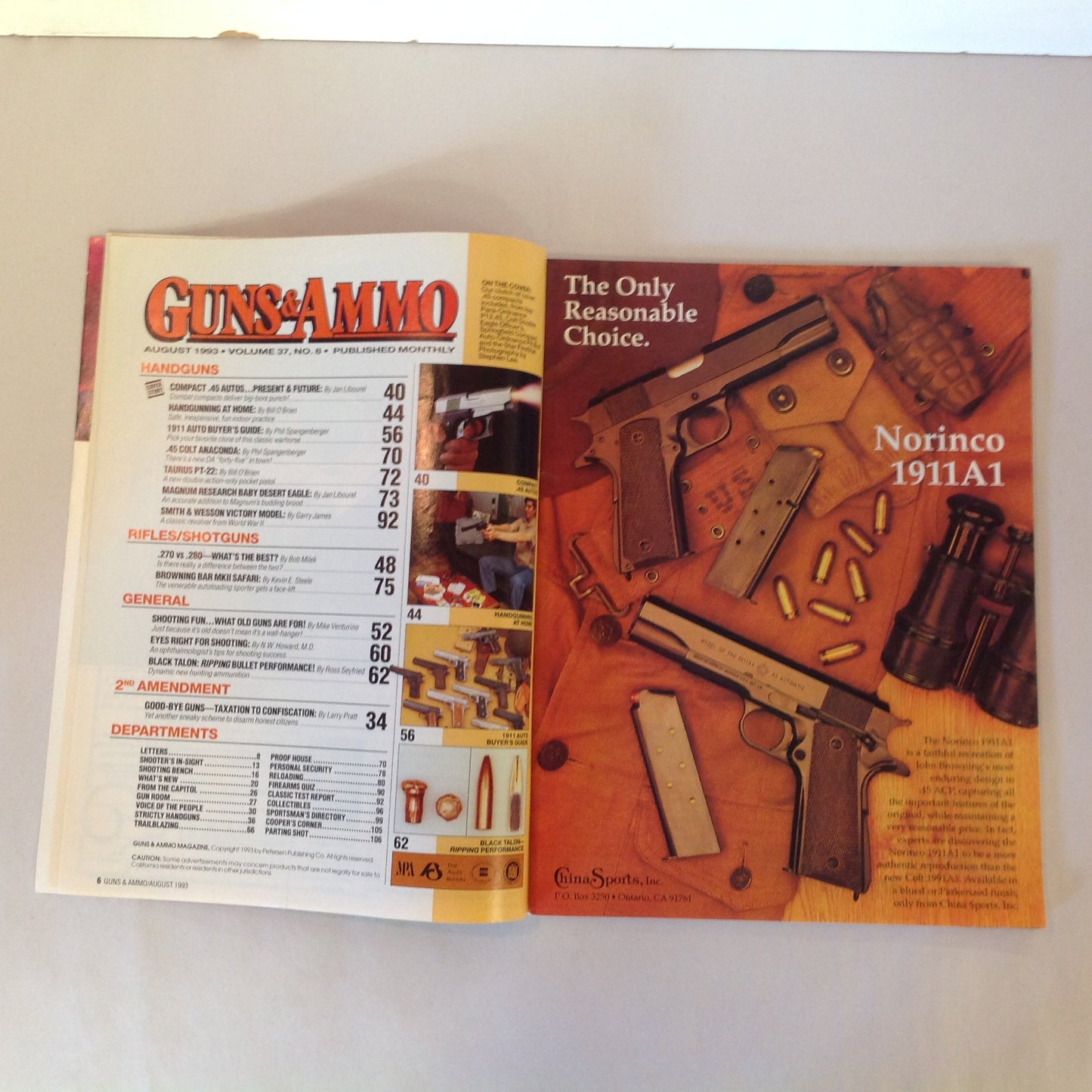 Vintage Aug 1983 Guns & Ammo Magazine .45 Combat Compacts