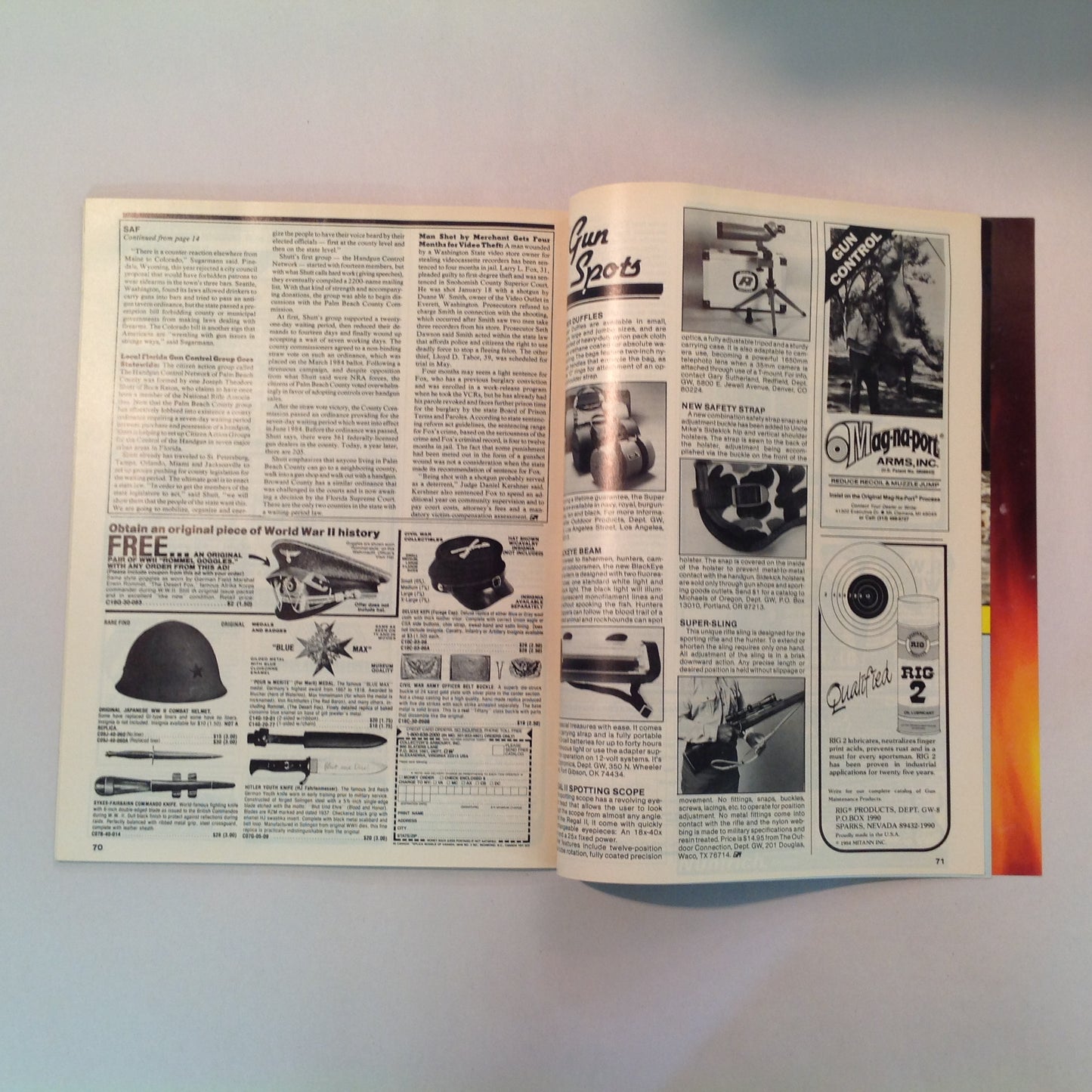 Vintage Aug 1985 Gun World Magazine BSA's CF2 .270 Rossi's .38 Revolvers Uzi 9mm Pistol Mexico Dove Shooters