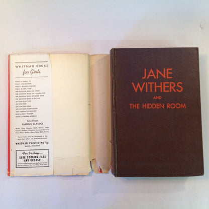 Vintage 1942 Hardcover Jane Withers and the  Hidden Room Eleanor Packer Authorized Edition