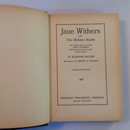 Vintage 1942 Hardcover Jane Withers and the  Hidden Room Eleanor Packer Authorized Edition