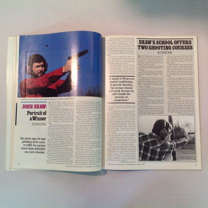 Vintage Nov/Dec 1982 American Handgunner Magazine CCI Blazer Ammo T/C Contender Sojolovsky .45 Fowler Wins Bianchi Cup Again