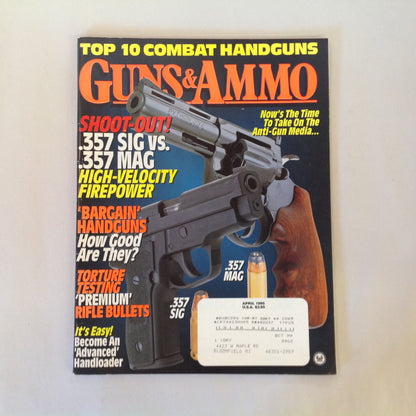 Vintage Apr 1995 Guns & Ammo Magazine Shoot Out Bargain Handguns