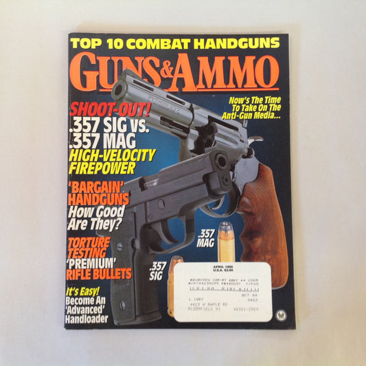 Vintage Apr 1995 Guns & Ammo Magazine Shoot Out Bargain Handguns
