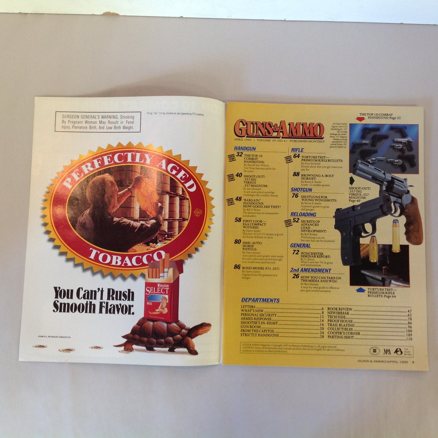 Vintage Apr 1995 Guns & Ammo Magazine Shoot Out Bargain Handguns