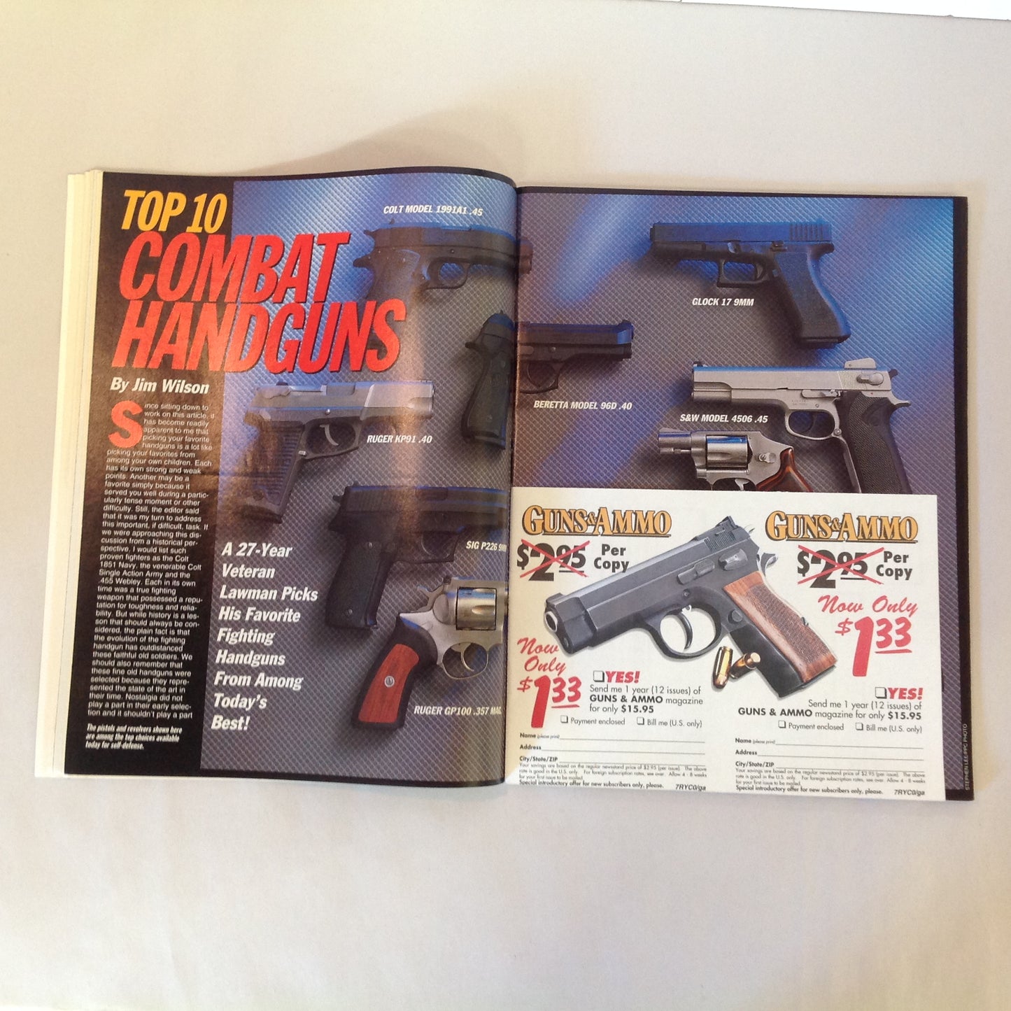 Vintage Apr 1995 Guns & Ammo Magazine Shoot Out Bargain Handguns