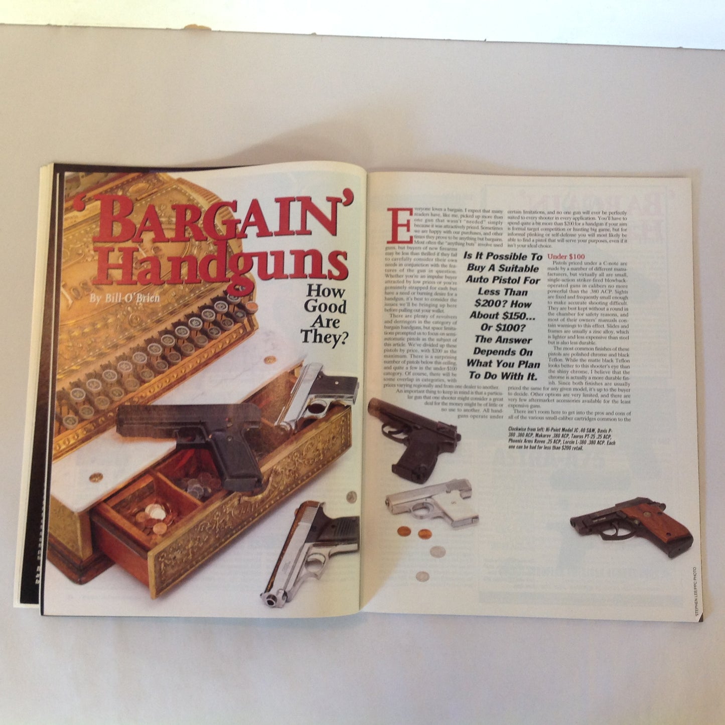 Vintage Apr 1995 Guns & Ammo Magazine Shoot Out Bargain Handguns