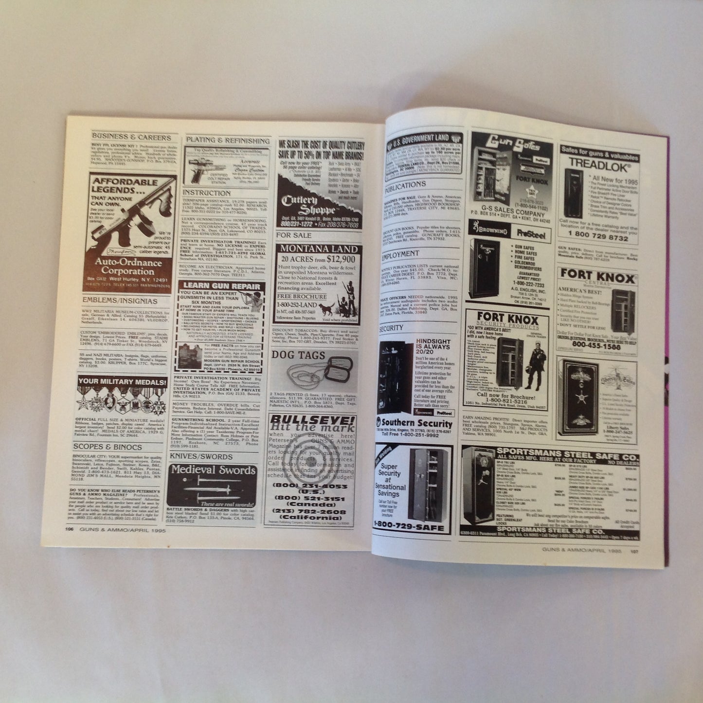 Vintage Apr 1995 Guns & Ammo Magazine Shoot Out Bargain Handguns