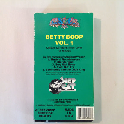 Vintage 1988 Hep Cat Entertainment VHS Cassette Kid Video Presents: Betty Boop Vol. 1