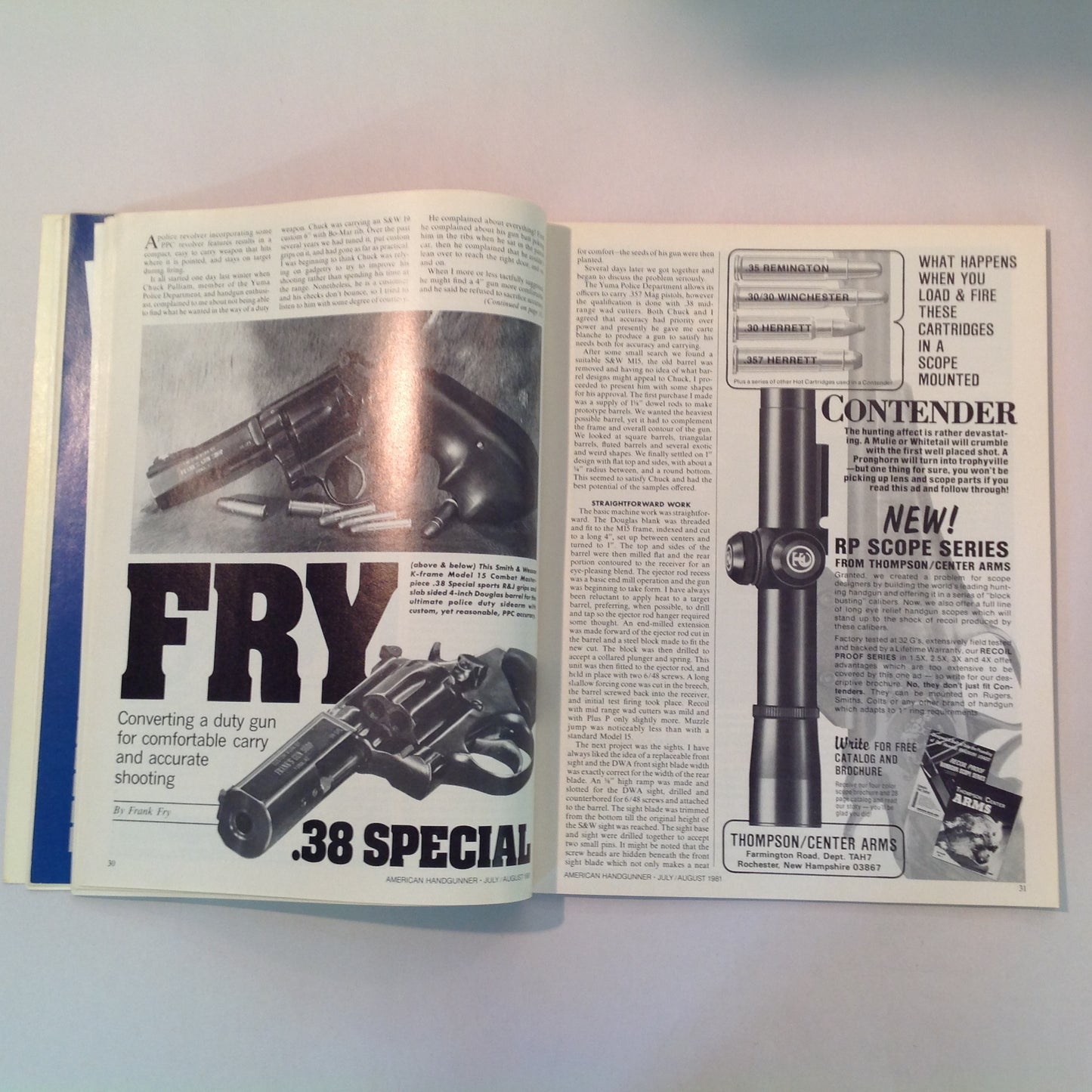 Vintage Jul/Aug 1981 American Handgunner Magazine .44 Magnums 9mm Revolvers 1981 Leathergoods Directory
