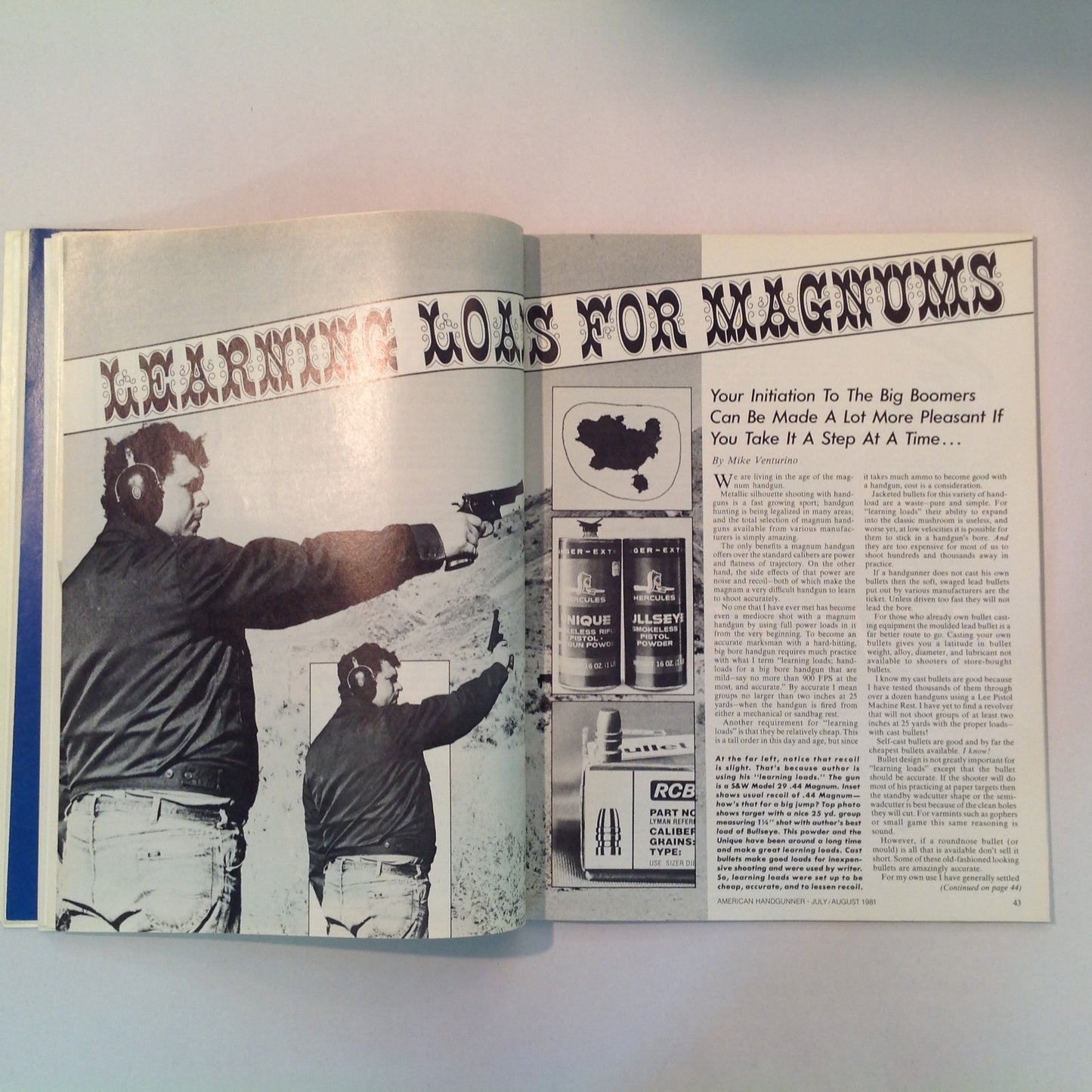Vintage Jul/Aug 1981 American Handgunner Magazine .44 Magnums 9mm Revolvers 1981 Leathergoods Directory