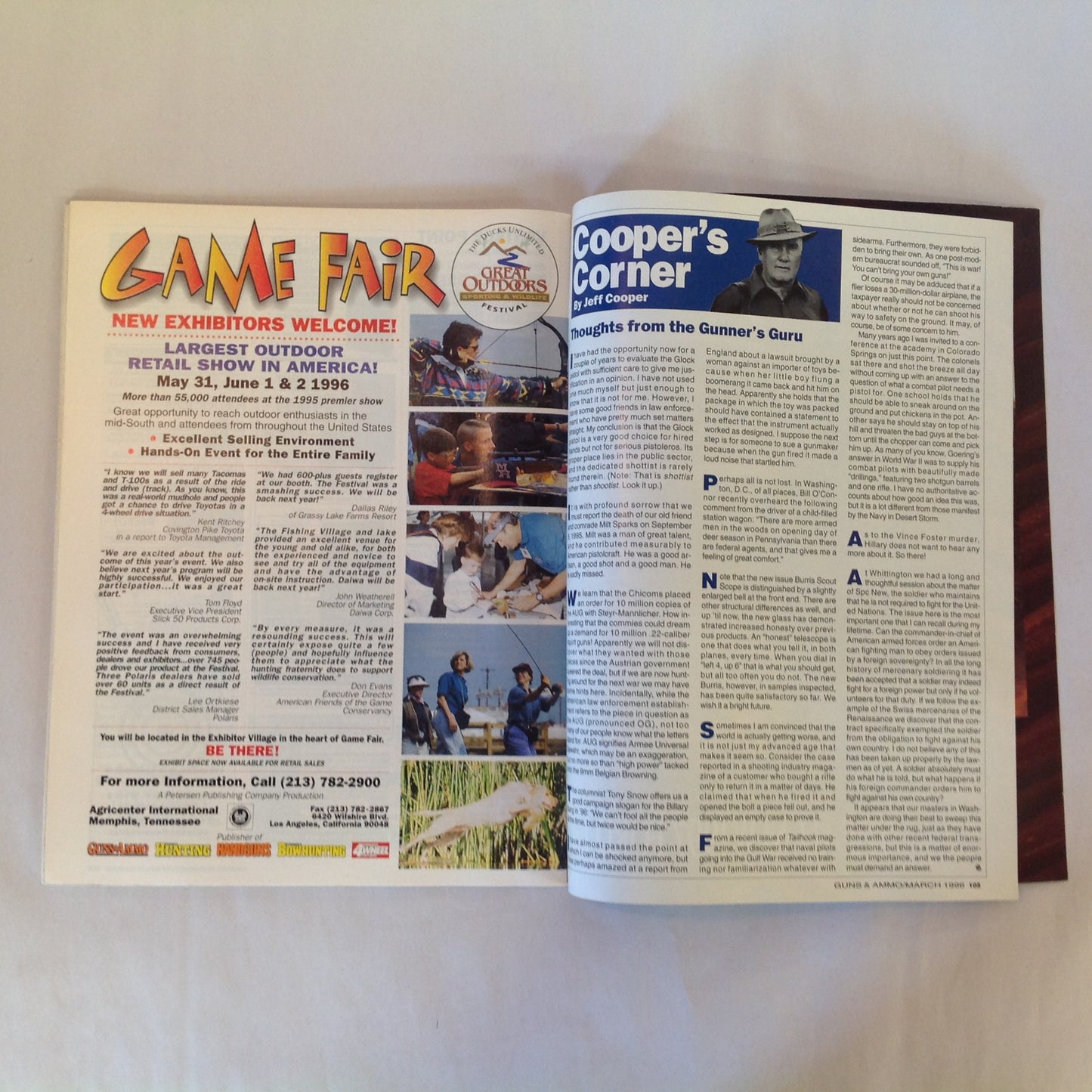 Vintage Mar 1996 Guns & Ammo Magazine Combat Compacts First Looks