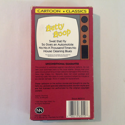Vintage 1990 New Age Video VHS Cassette Cartoon Classics: Betty Boop