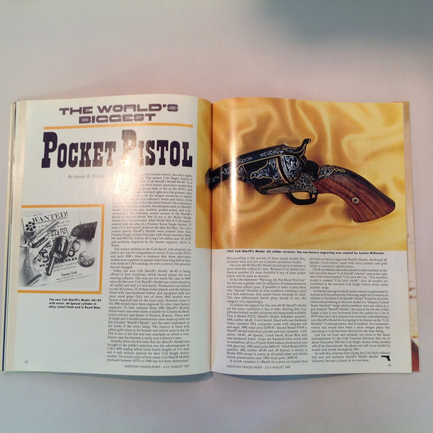 Vintage Jul/Aug 1981 American Handgunner Magazine .44 Magnums 9mm Revolvers 1981 Leathergoods Directory