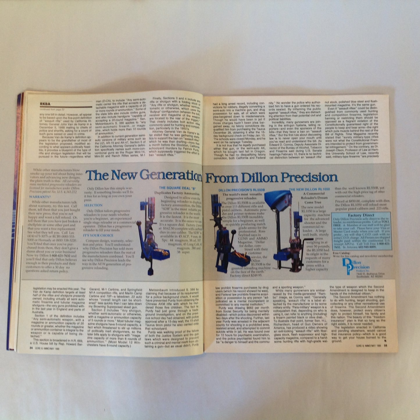 Vintage May 1989 Guns & Ammo Magazine Top 10 Combat Handguns Supercharged .45