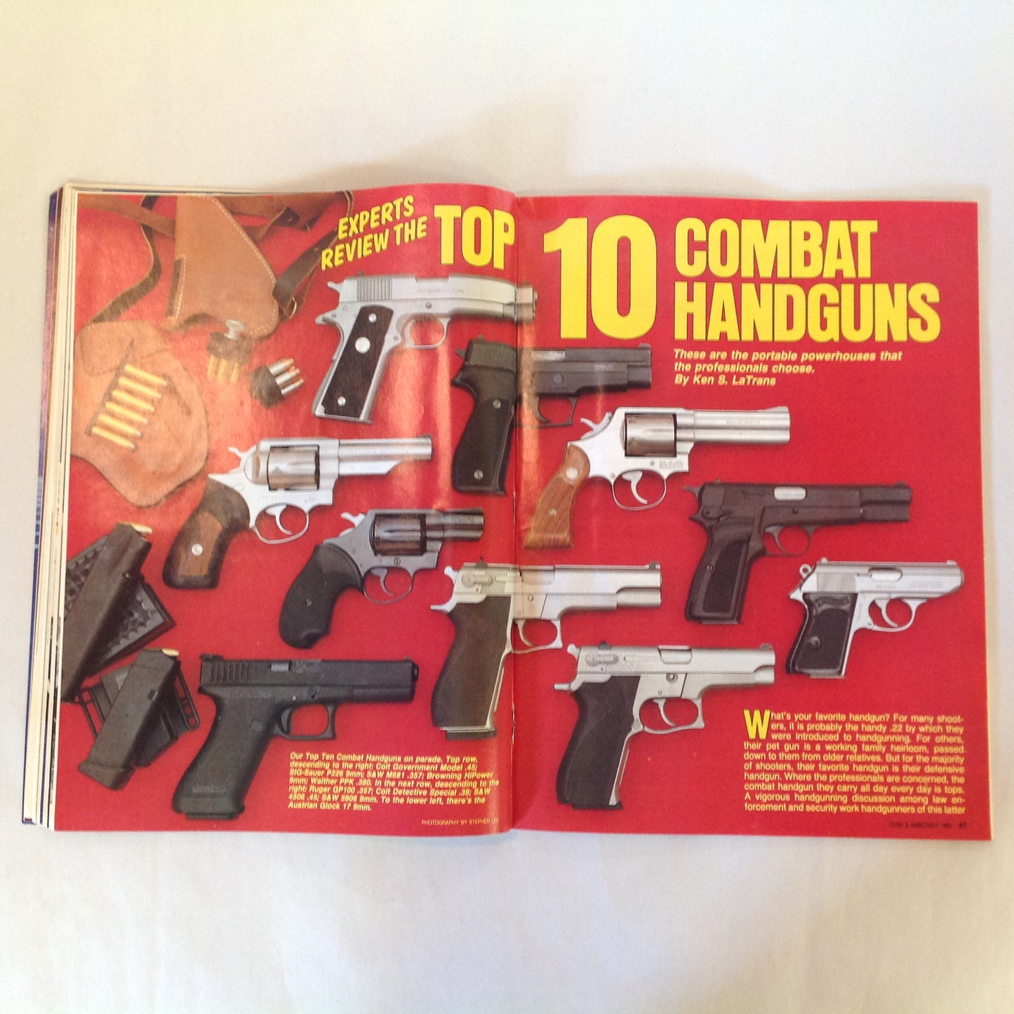 Vintage May 1989 Guns & Ammo Magazine Top 10 Combat Handguns Supercharged .45