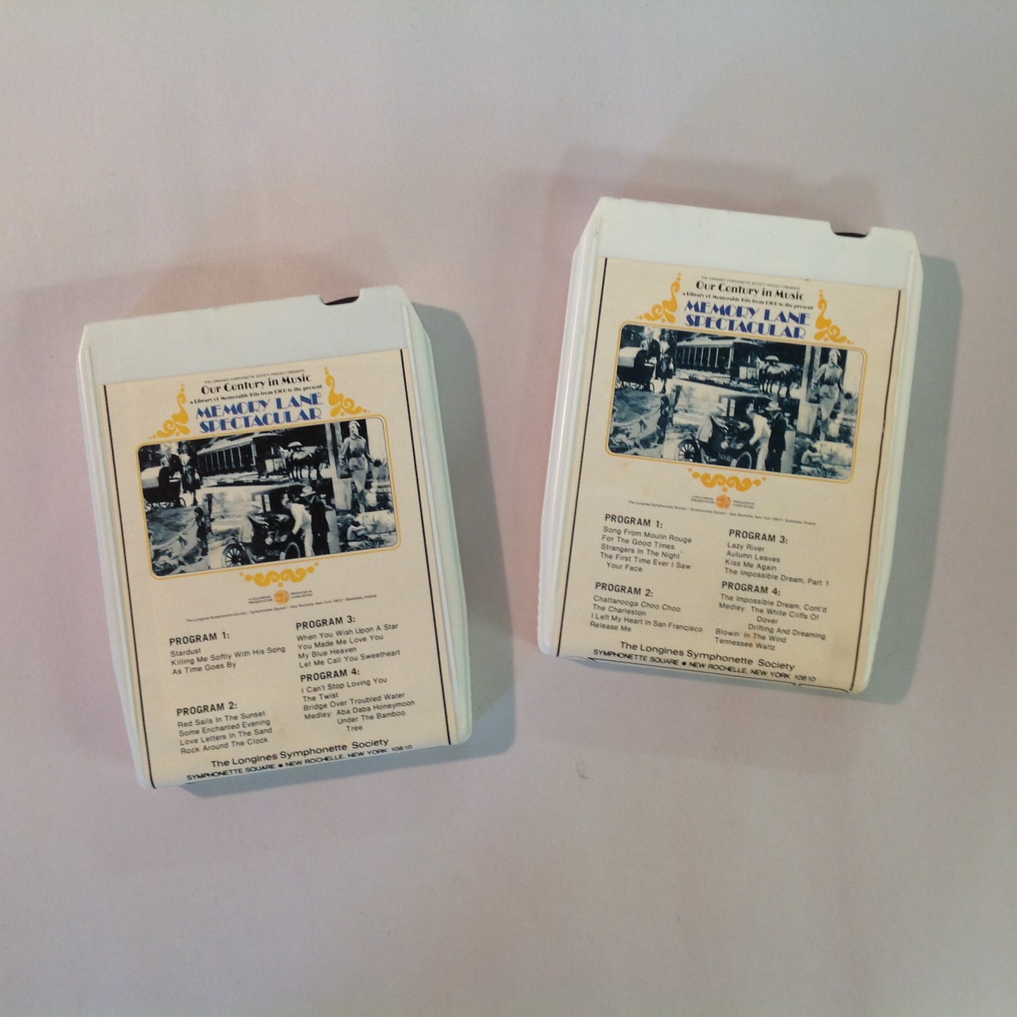 Vintage 1974 Longines Symphonette Society Presents Our Century in Music Vol 1: Memory Lane Spectacular 8-Track Cassette Tapes in Slipcase