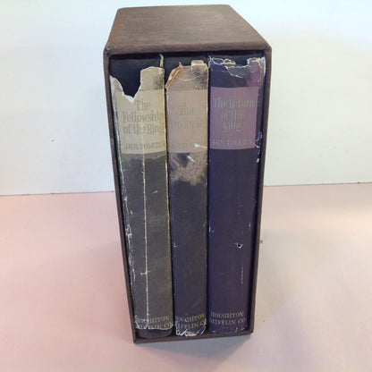 Vintage 1965 Hardcover 3-Volume Slipcase Box Set The Lord of the Rings J R R Tolkien Houghton Mifflin