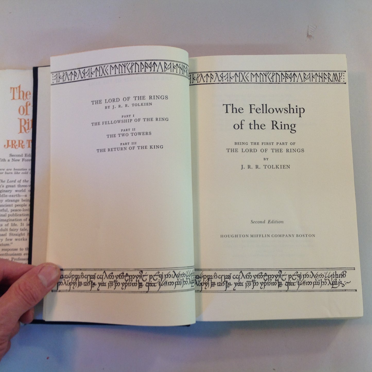 Vintage 1965 Hardcover 3-Volume Slipcase Box Set The Lord of the Rings J R R Tolkien Houghton Mifflin