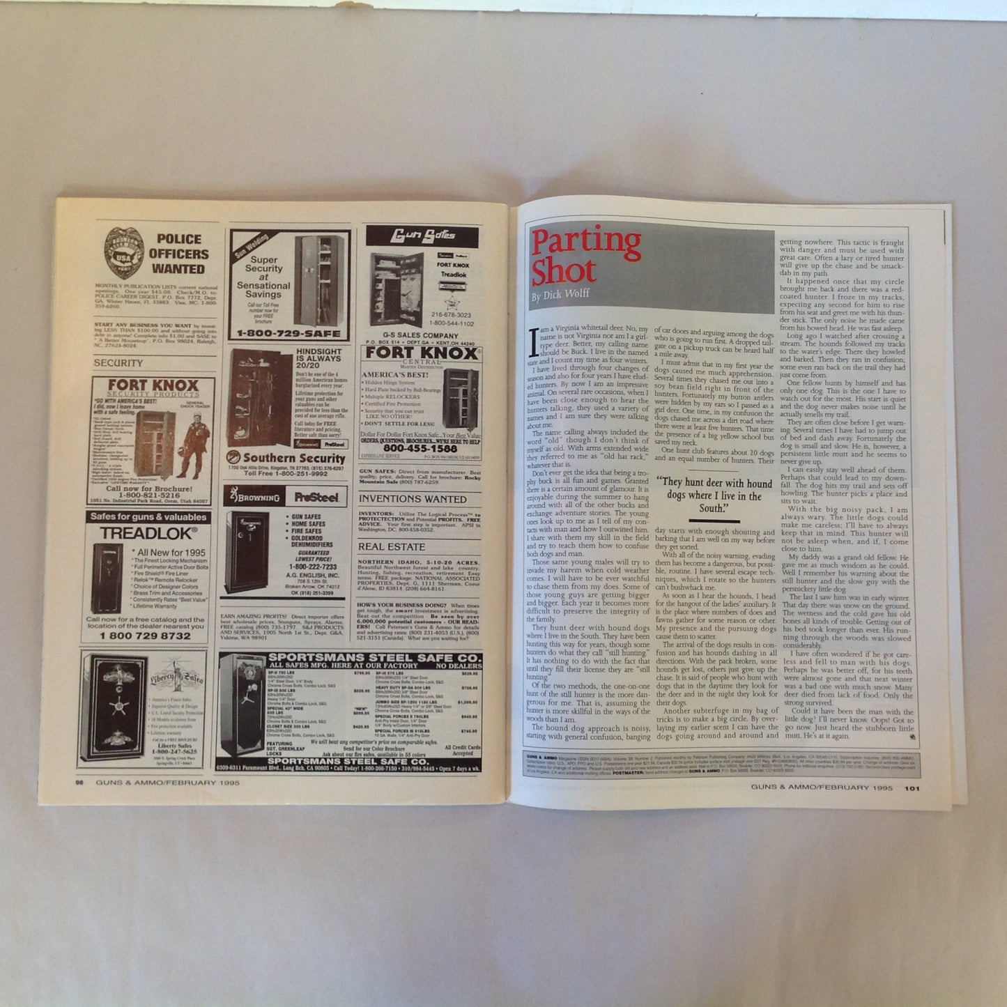 Vintage Feb 1995 Guns & Ammo Magazine New for 95 Preview Issue