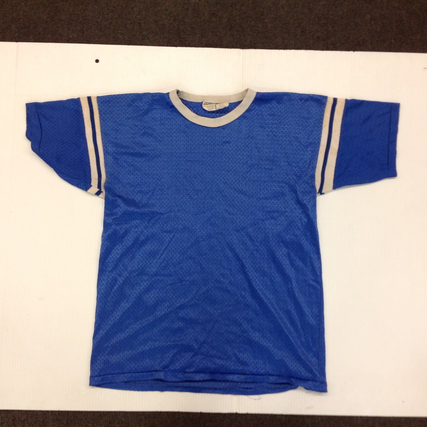 Vintage 1970's Hutch Reach Company Child's Royal Blue Mesh White Piping Short Sleeve Jersey 40-42