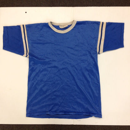 Vintage 1970's Hutch Reach Company Child's Royal Blue Mesh White Piping Short Sleeve Jersey 40-42