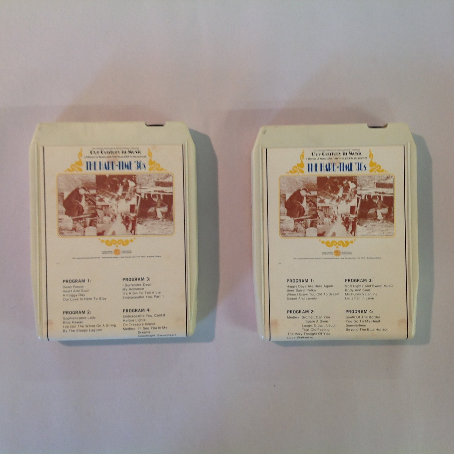 Vintage 1974 Longines Symphonette Society Presents Our Century in Music Vol 3: The Hard-Time '30s 8-Track Cassette Tapes in Slipcase
