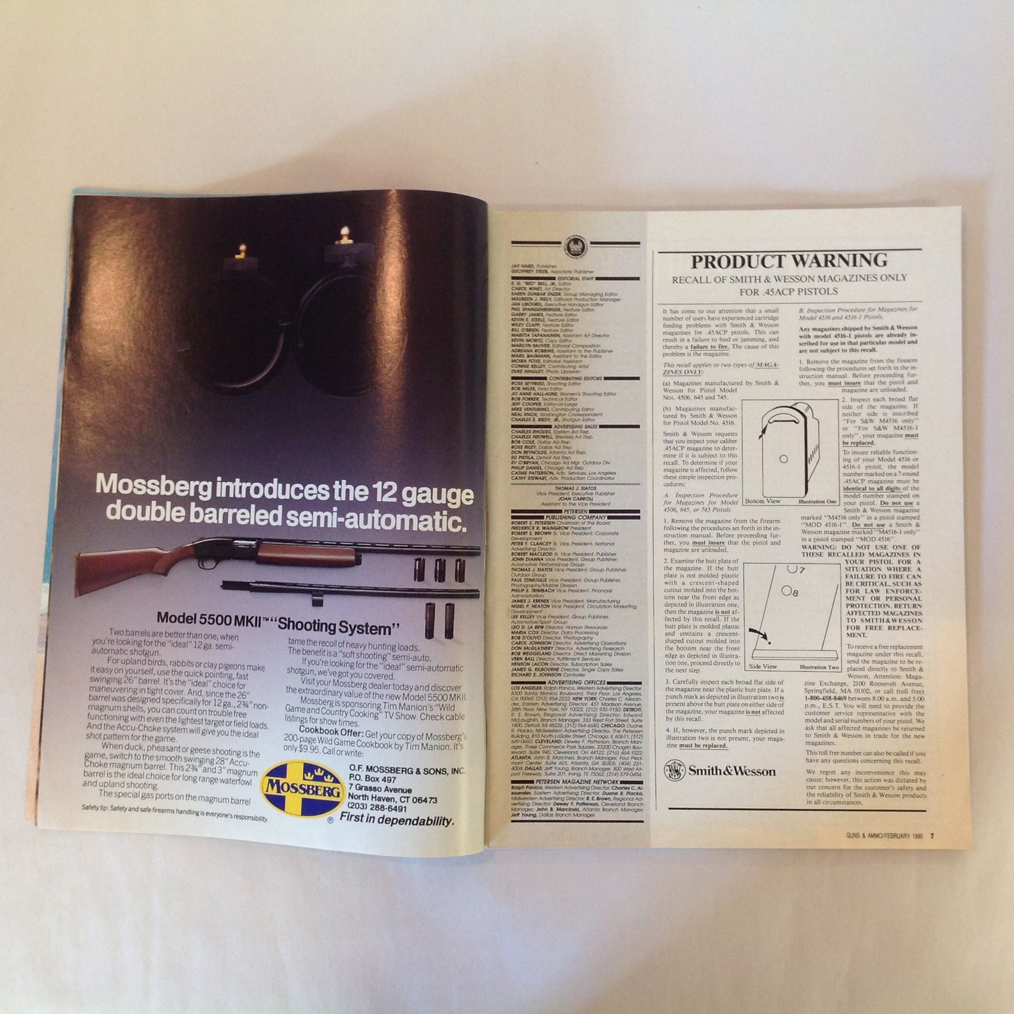 Vintage Feb 1990 Guns & Ammo Magazine 21st Century Ram-Line Plastic Pistol