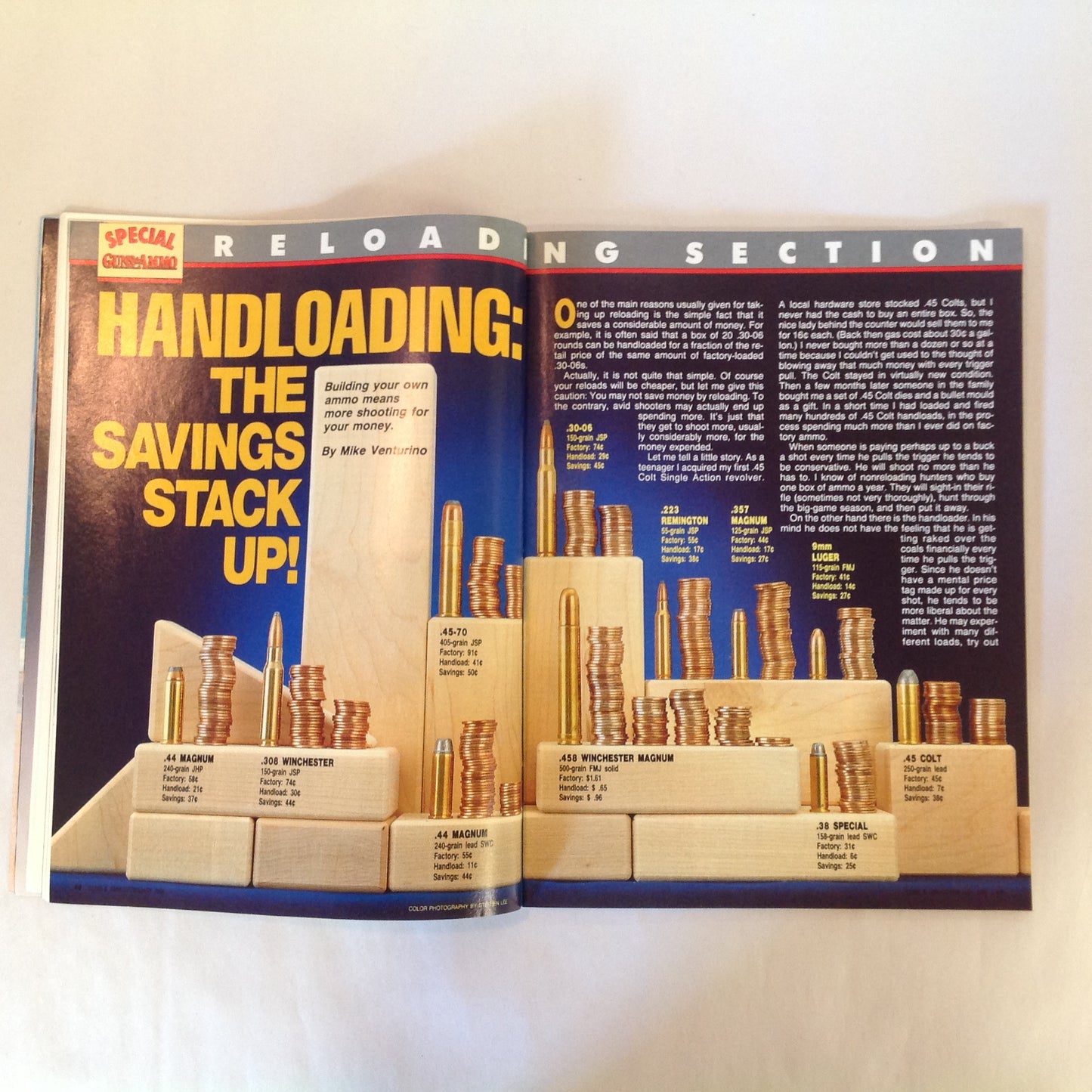 Vintage Feb 1990 Guns & Ammo Magazine 21st Century Ram-Line Plastic Pistol