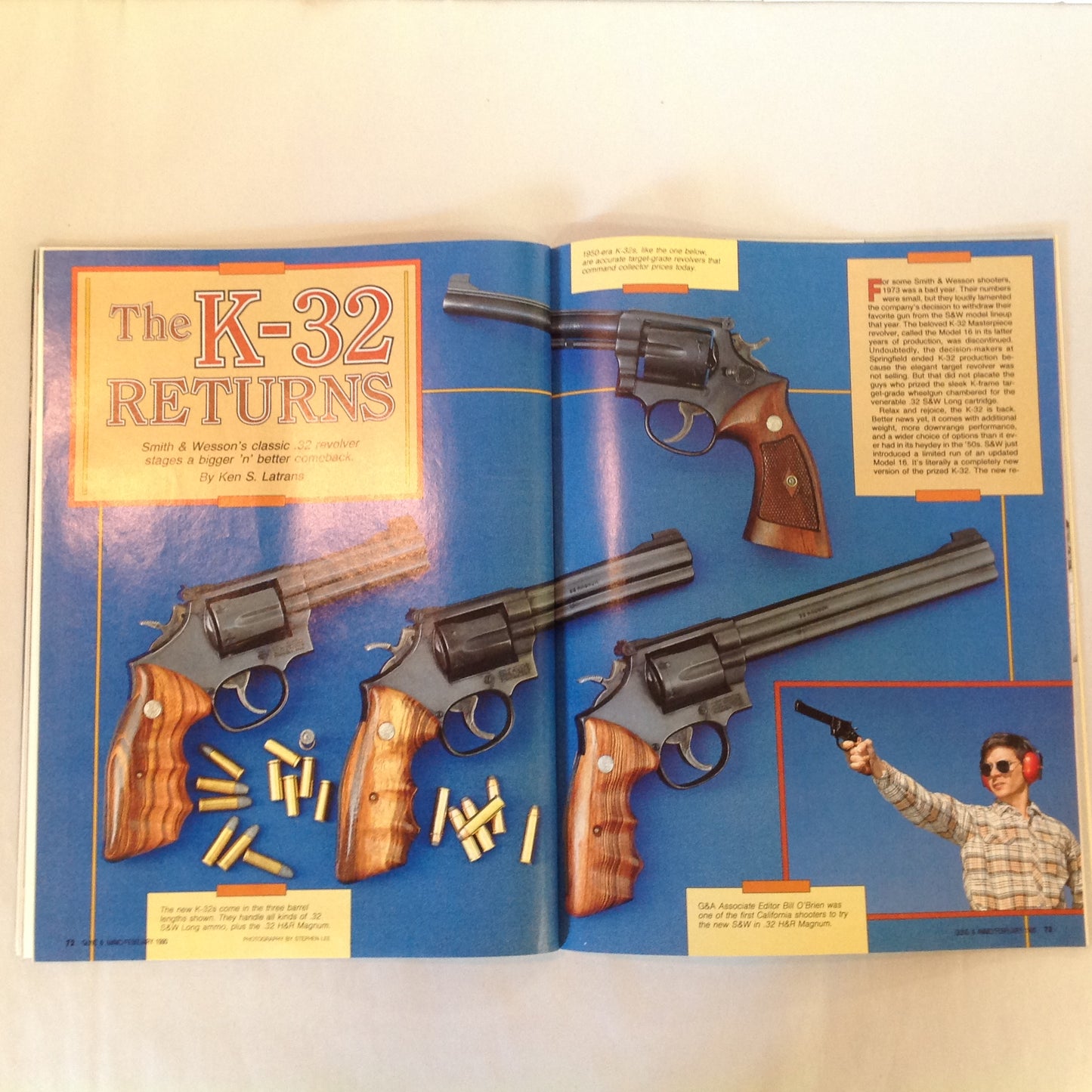 Vintage Feb 1990 Guns & Ammo Magazine 21st Century Ram-Line Plastic Pistol