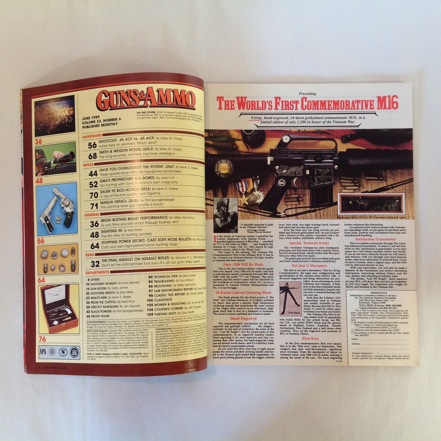 Vintage Jun 1989 Guns & Ammo Magazine Shootout .45 ACP Auto Vs .45 ACP Revolver