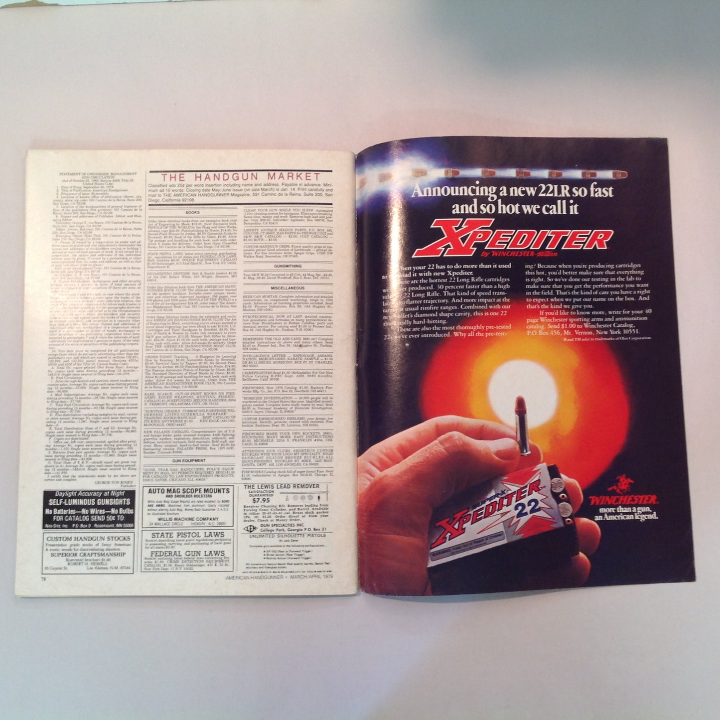 Vintage Mar/Apr 1979 The American Handgunner Magazine IPS National Championships IHMS 1978 Internationals Single Action Revolvers Colt's S.A.A. William B Ruger Interview