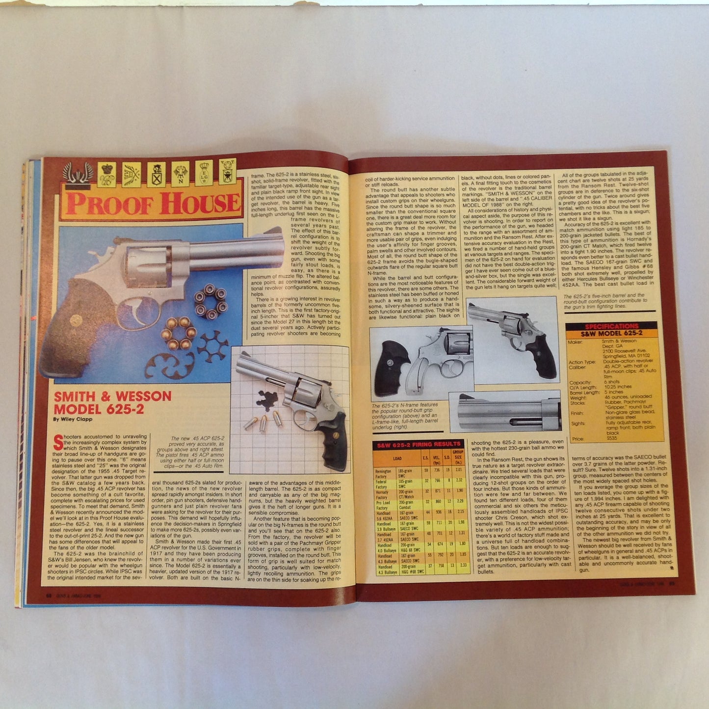 Vintage Jun 1989 Guns & Ammo Magazine Shootout .45 ACP Auto Vs .45 ACP Revolver