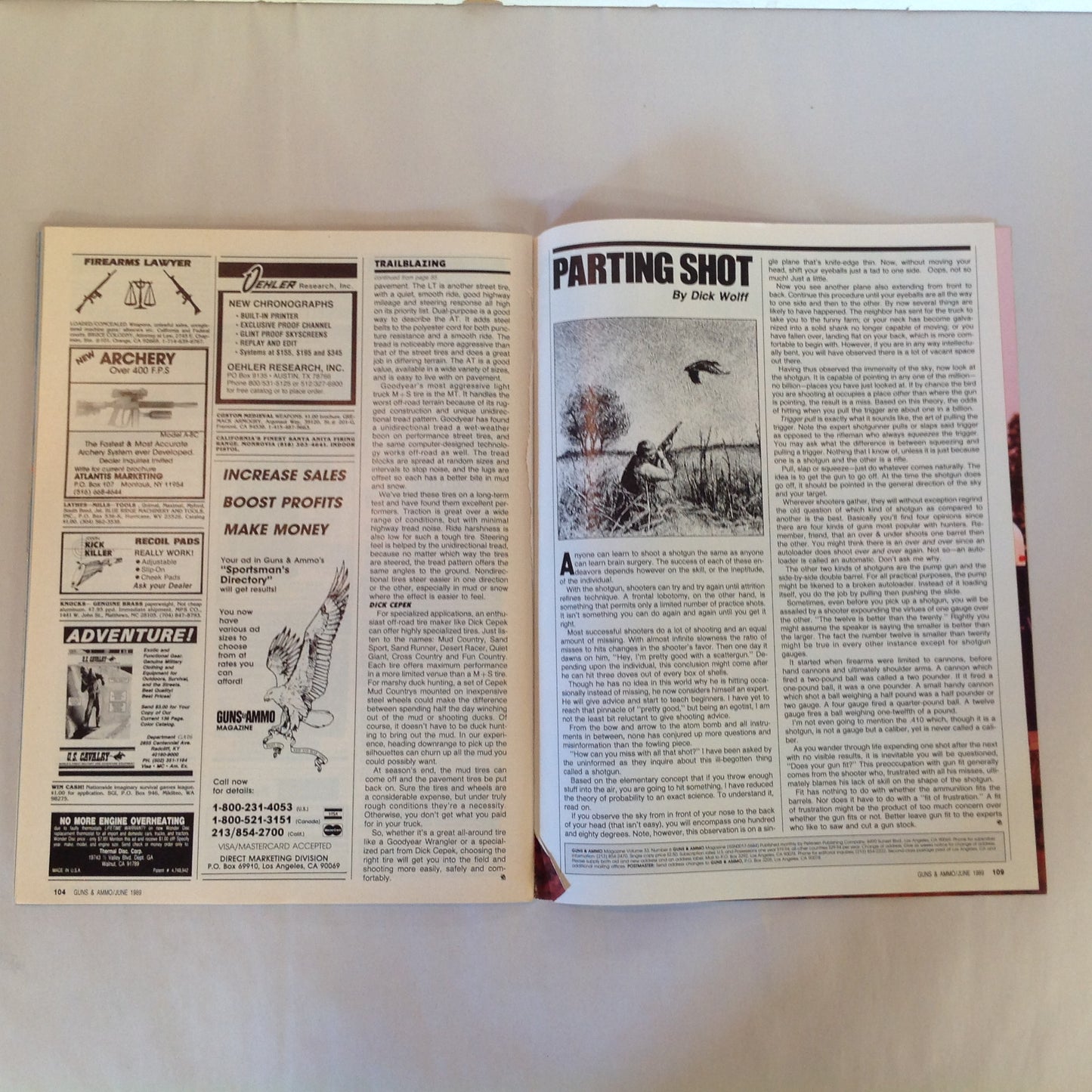 Vintage Jun 1989 Guns & Ammo Magazine Shootout .45 ACP Auto Vs .45 ACP Revolver