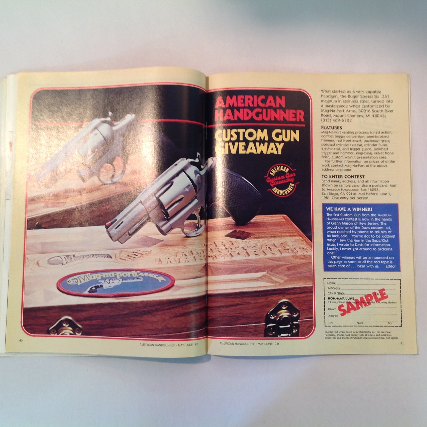 Vintage May/Jun 1981 American Handgunner Magazine SSK Big Bore Macho Magnums Rimfires Shooting Crooked Today's Handgun Ammo