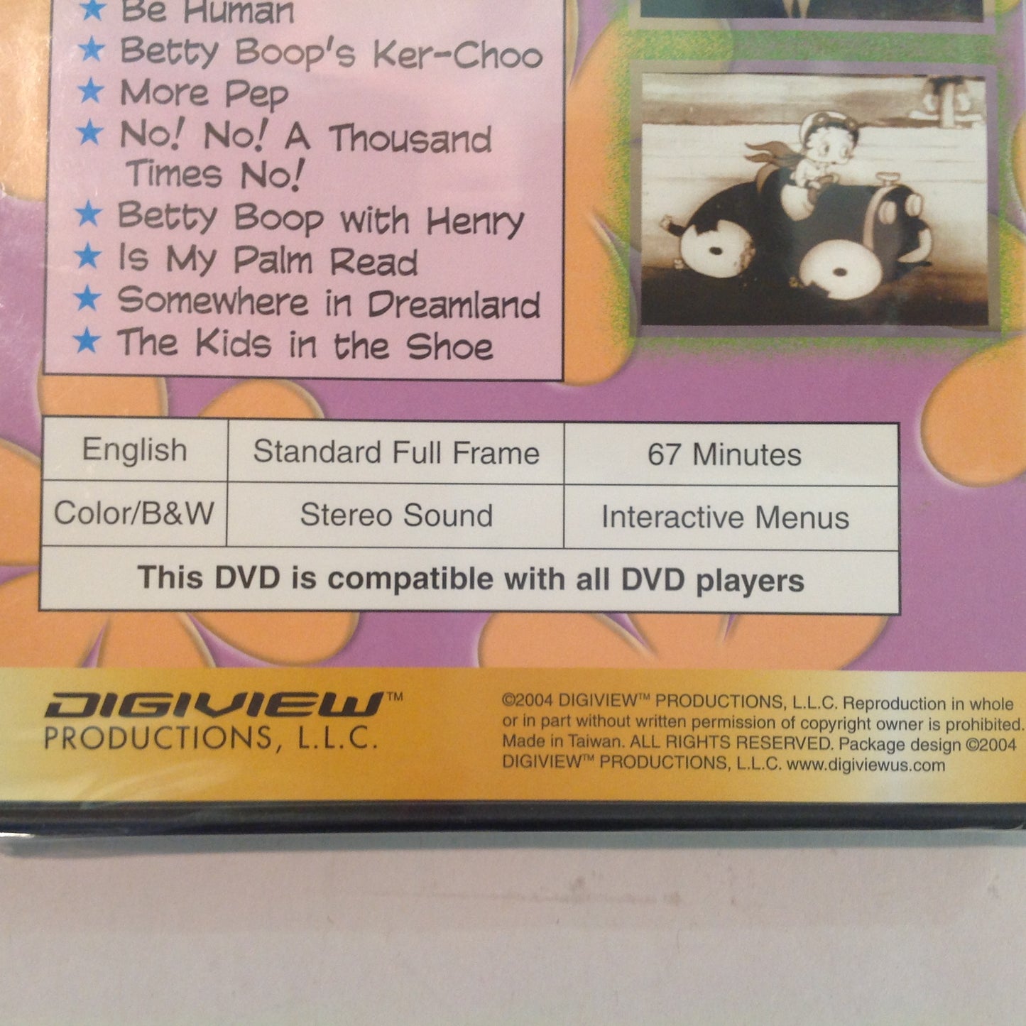 Vintage 2004 Digiview Productions DVD Cartoon Craze: Betty Boop and Friends: Somewhere in Dreamland Sealed