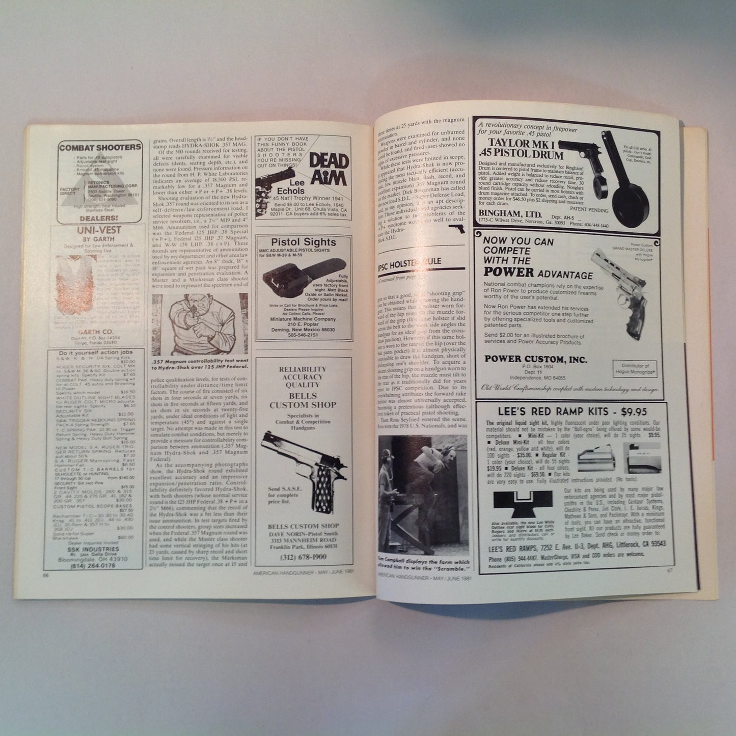 Vintage May/Jun 1981 American Handgunner Magazine SSK Big Bore Macho Magnums Rimfires Shooting Crooked Today's Handgun Ammo