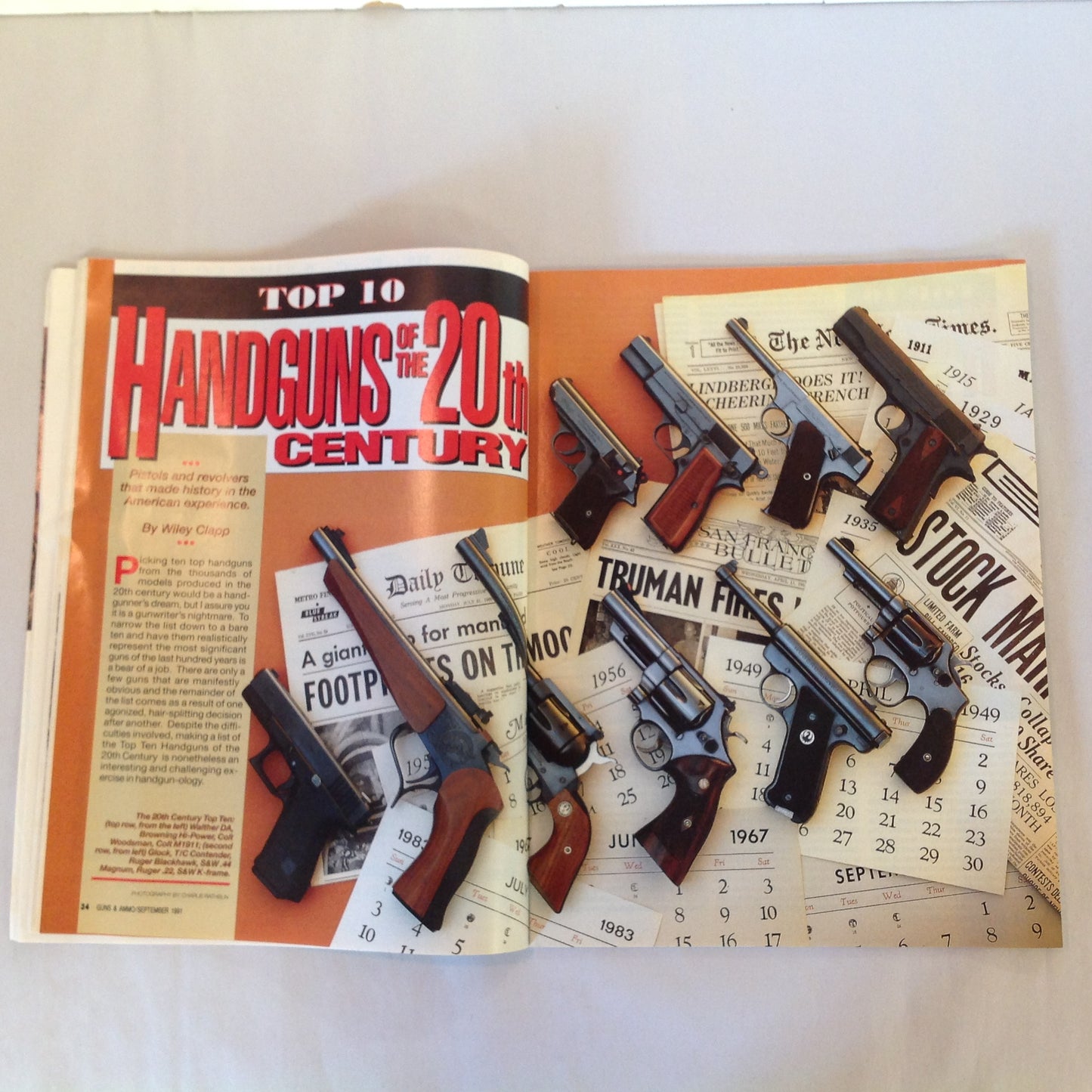 Vintage Sep 1991 Guns & Ammo Magazine Top 1 Handguns Rifles Cartridges of the 20th Century