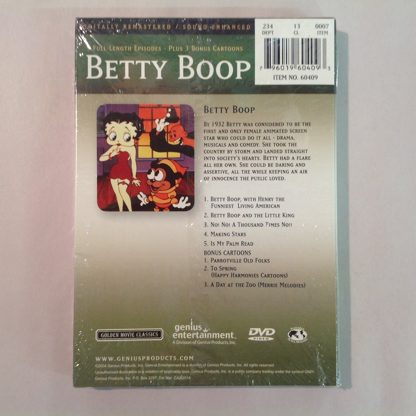 Vintage 2002-04 2Pc DVD Betty Boop/Betty Boop "And the Girls of Mischief" Sealed