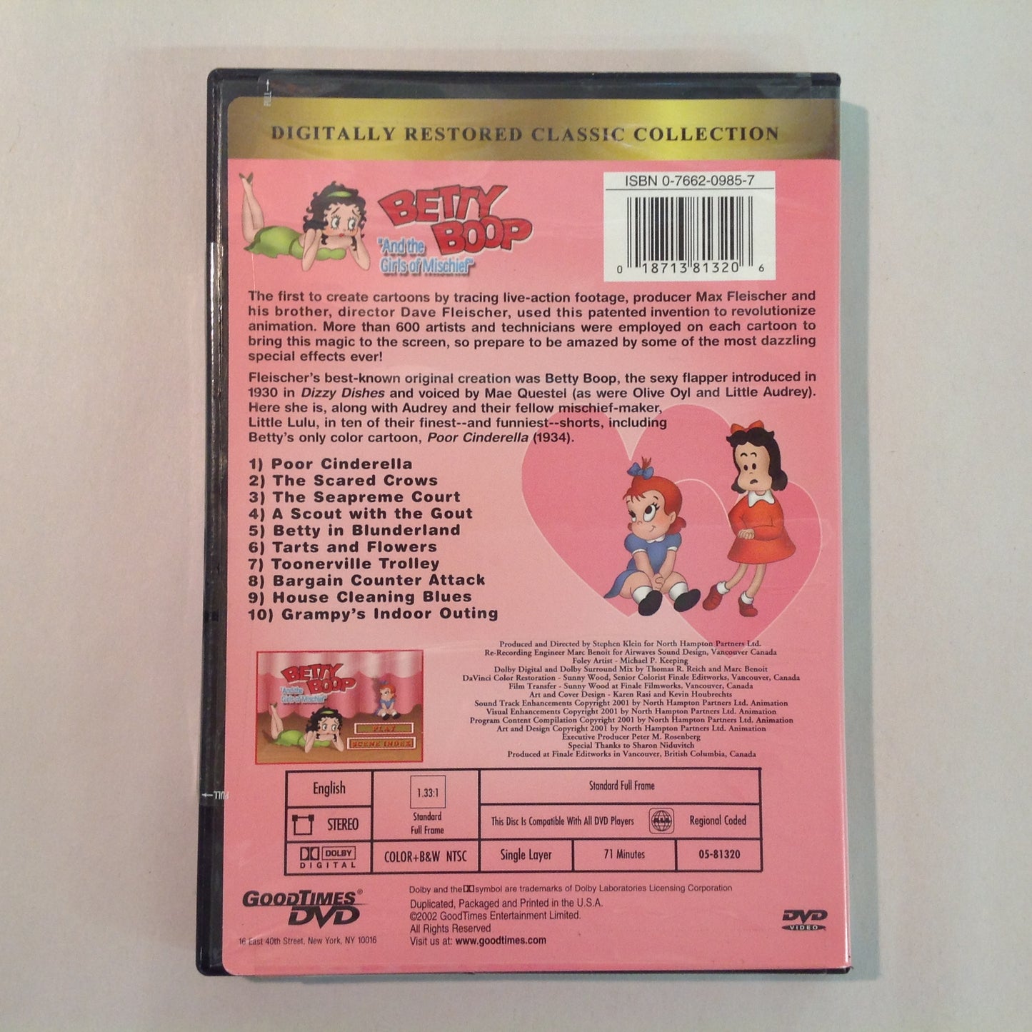Vintage 2002-04 2Pc DVD Betty Boop/Betty Boop "And the Girls of Mischief" Sealed