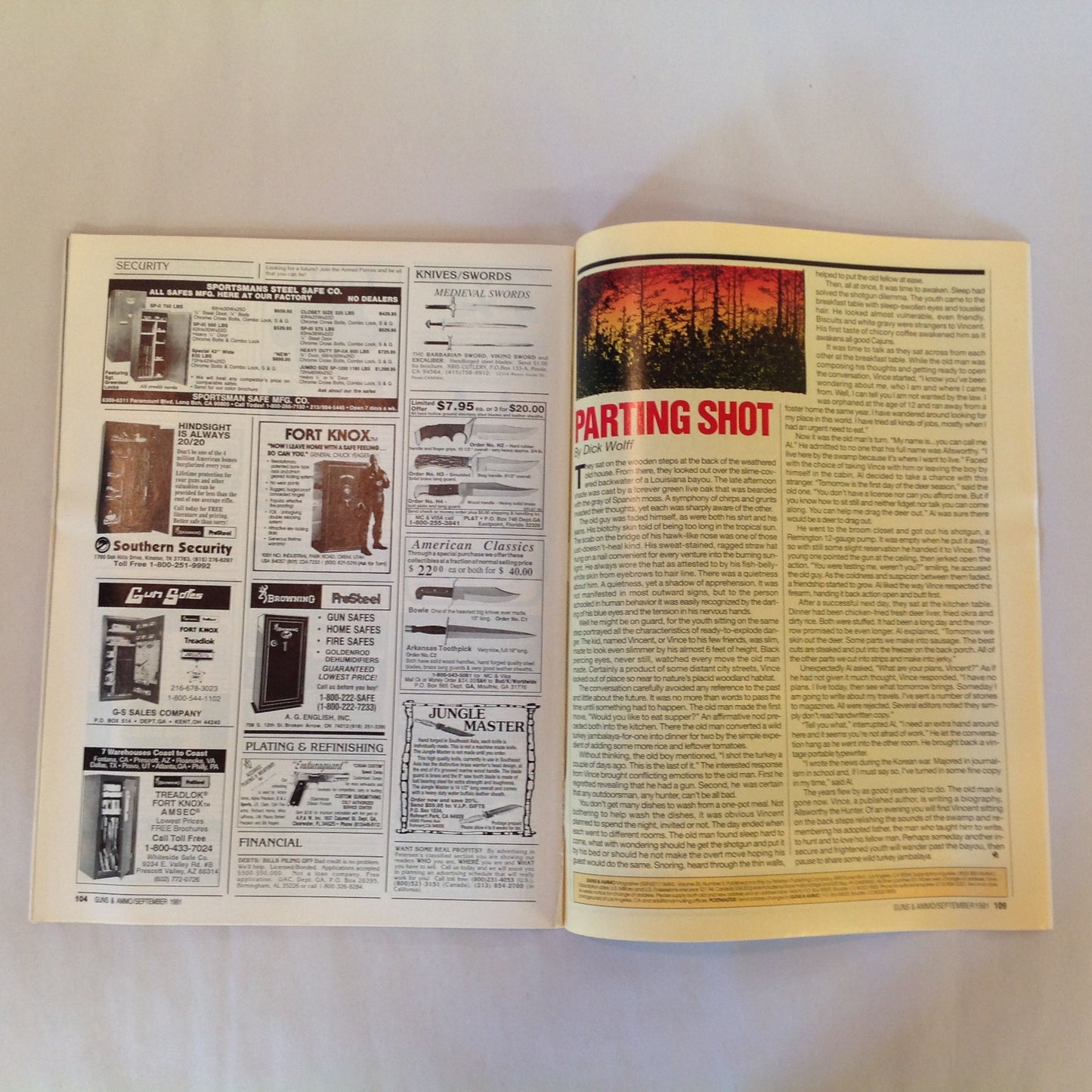 Vintage Sep 1991 Guns & Ammo Magazine Top 1 Handguns Rifles Cartridges of the 20th Century