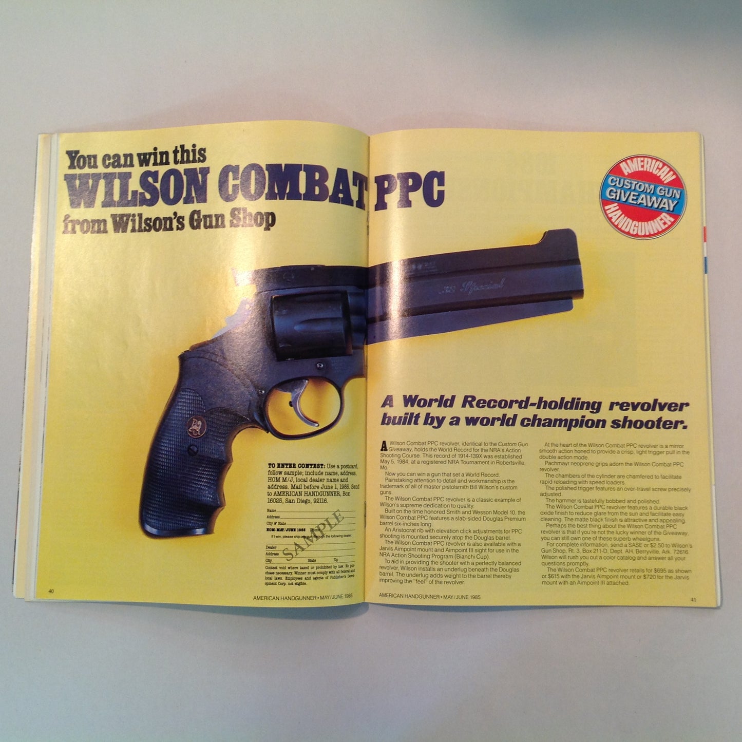 Vintage May/Jun 1985 American Handgunner Magazine Mentality of Gun Fights Competition Issue Dallas Cowboy Cheerleader Wins Big!